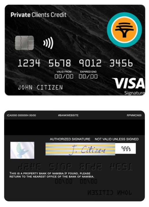 Namibia First National Bank private clients credit visa signature